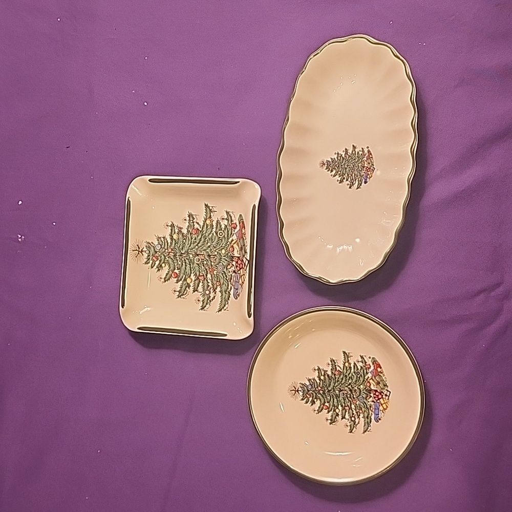 Culbertson original Christmas tree, set of 3 dishes